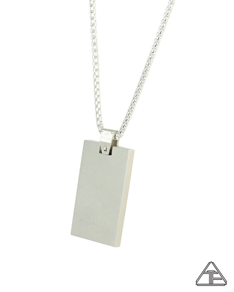 Dog Tag: Fossilized Dinosaur Bone Inlay Pendant