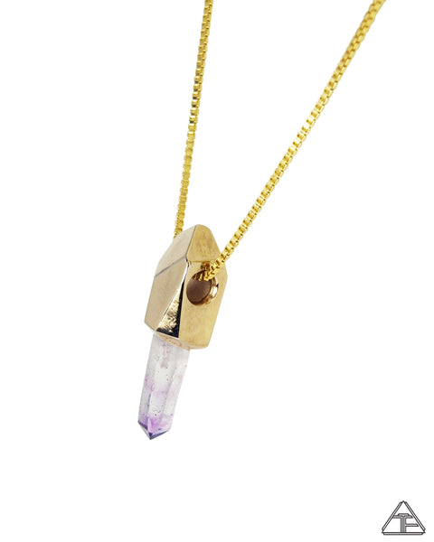 Cruzeiro Amethyst 14k Yellow Gold Crystal Talisman Pendant