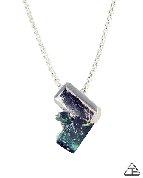 Tourmaline With Lepidolite Palladium Crystal Talisman Pendant