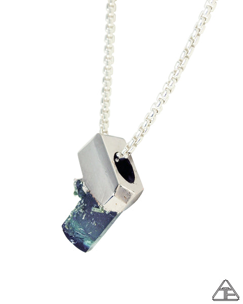 Tourmaline With Lepidolite Palladium Crystal Talisman Pendant