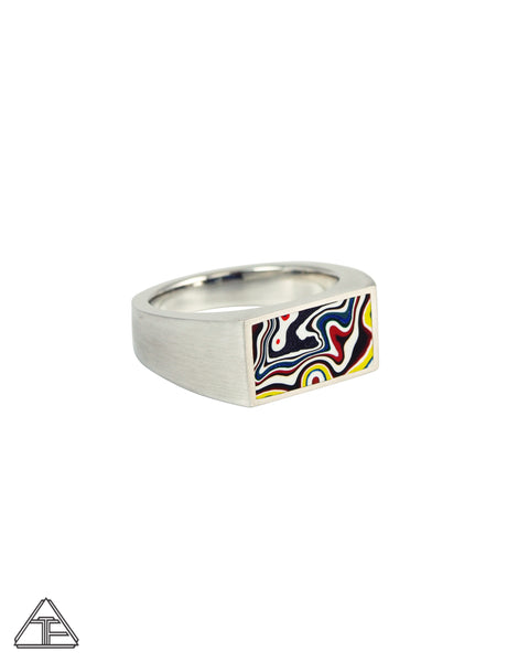 Signet Ring: Fordite Inlay Size 10