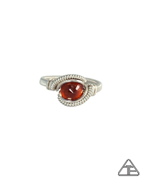 Size 5 - Carnelian and Sterling Silver Wire Wrapped Ring