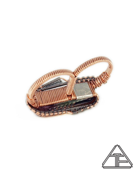Size 6 and 6.5 - Tourmaline Rose Gold Titanium Wire Wrapped Double Ring