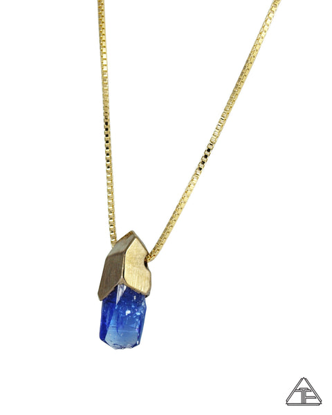 Tanzanite 14k Yellow Gold Crystal Talisman Pendant