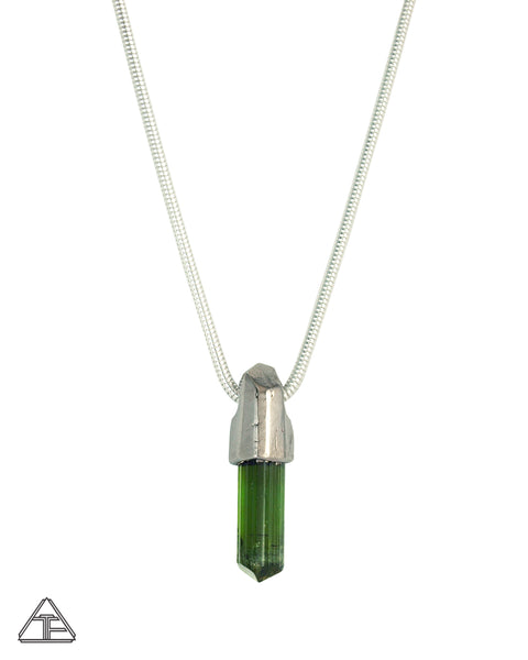 Green Tourmaline Crystal Talisman Pendant