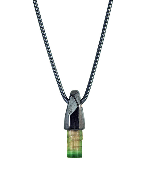 Watermelon Tourmaline Stealth Crystal Talisman Pendant