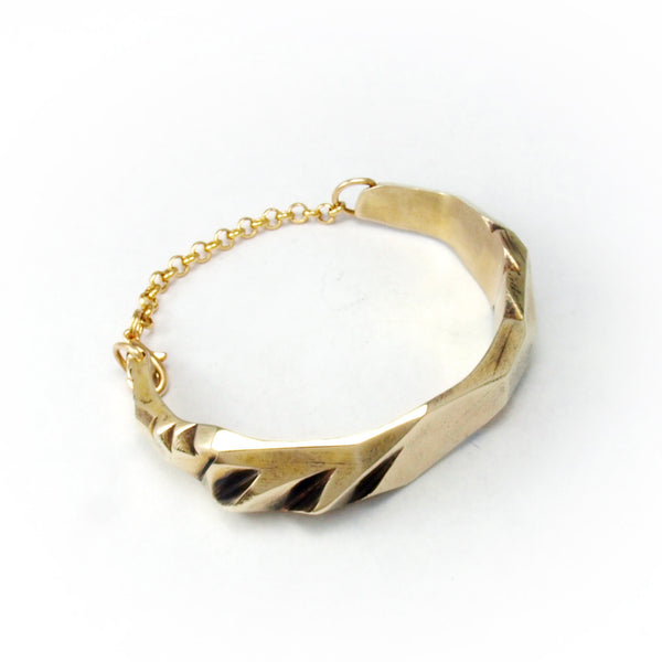 Prism Lattice: Brass Cuff + Chain